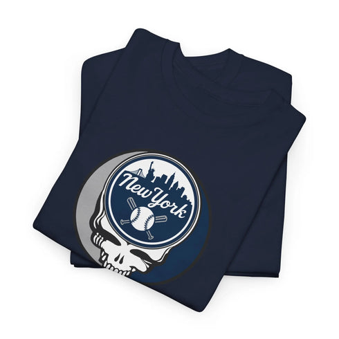 Grateful Dead - Front + Back Print - New York Yankees Classic Stealie / Dancing Bear T-Shirt - MLB - StealieShop